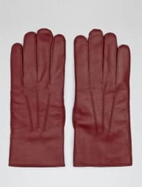 Reiss Thorman Leather Gloves Red