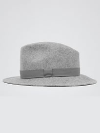 Reiss Valis Felt Fedora Light Grey