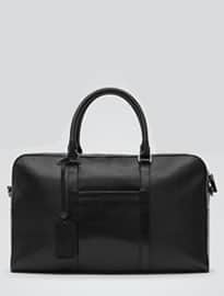 Reiss Corbet 24 Hour Leather Holdall Black