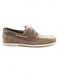 Timberland Taupe And Beige Nubuck Boat Shoes