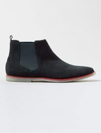 Topman Navy Suede Chelsea Boots