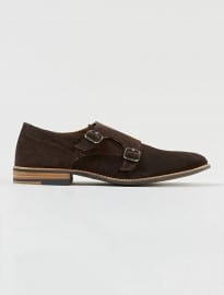 Topman Brown Suede Monk Shoes