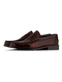 Topman Burgundy Leather Penny Loafers