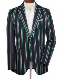 Navy And Green Striped Boating Classic Fit Blazer