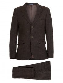 Topman Brown Tweed Herringbone Suit