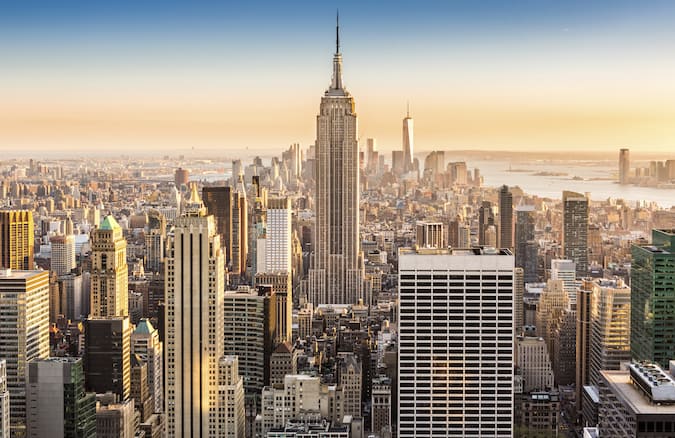 New York skyline on a sunny afternoon
