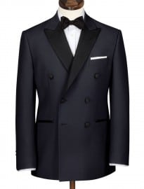 Navy Double Breasted Slim Fit Luxury Dinner Suit Jacket