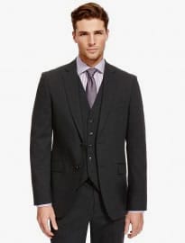 M&s Collection Charcoal Regular Fit Suit