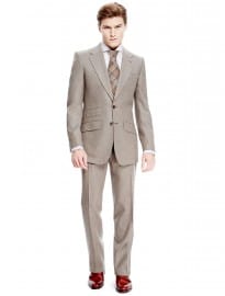 Best Of British Pure Wool Tailored Fit 2 Button Twill Suit