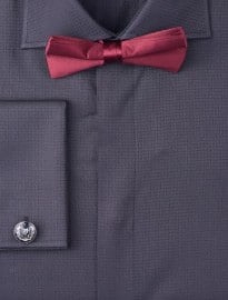 Black Semi Plain Twill Evening Shirt