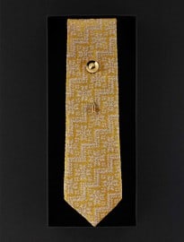 Marwood X Alice Made This - Gold Leaf Knit Tie And Gold Pin