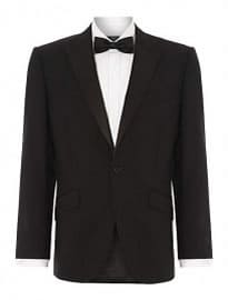 New & Lingwood Benson Black Evening Jacket With Satin Peak Lapel