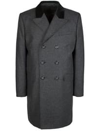 Alexandre Savile Row Charcoal Herringbone Double Breasted Overcoat