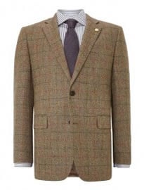 Chester Barrie Check Notch Collar Tailored Fit Formal Blazer