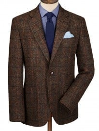 Dark Green Check Harris Tweed Classic Fit Jacket