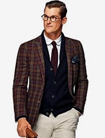 Suitsupply Havana Burgundy Check