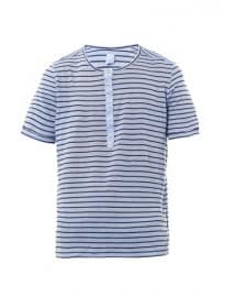 120% Lino Henley Striped T-shirt 183842