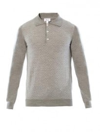 Brioni Wool And Silk-blend Polo Top 181448