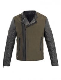 Balenciaga Tweed And Leather Biker Jacket 132162