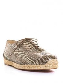Christian Louboutin Espafred Watersnake Lace-up Espadrilles 146046