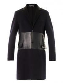 Valentino Leather Panel Tailored Coat 165123