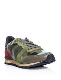 Valentino Nylon Suede And Camo Leather Trainers