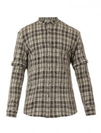 Public School Double-sleeve Textuted Plaid Shirt 210979