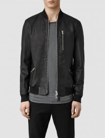 Allsaints Utility Leather Bomber Jacket