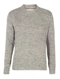 Our Legacy Plain Round Neck Grey Melange Knit
