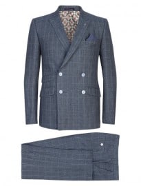 Ted Baker Endurance Pierz Checked Linen Double Breasted Suit