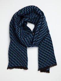 Marwood Large Staircase Scarf- Navy And Teal