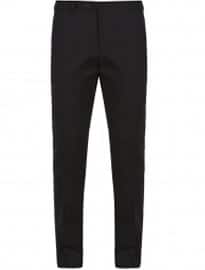 M&s Collection Wool Blend Contemporary Slim Fit Flat Front Twill Trousers