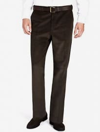 Luxury Sartorial Cotton Rich Flat Front Corduroy Trousers