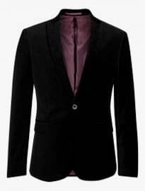 Autograph New Pure Cotton Slim Fit Buttonsafe 2 Button Velvet Jacket