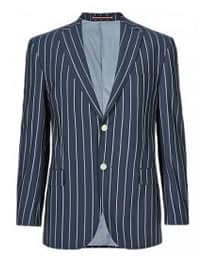 Blue Harbour Notch Lapel 2 Button Striped Jacket With Wool