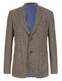 M&s Collection Luxury Pure New Wool 2 Button Prince Of Wales Check Jacket
