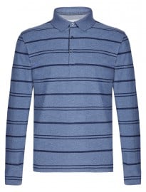 M&s Collection Pure Cotton Marl Striped Polo Shirt