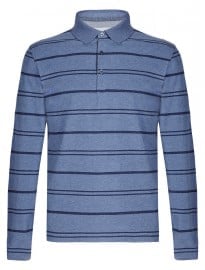 M&s Collection Pure Cotton Marl Striped Polo Shirt