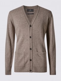 M&s Collection Pure Lambswool Cardigan