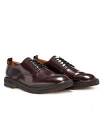 Rubber Coated Calfskin Lace-up Shoes Color Garnet Red / Buttero