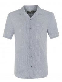 Topman Multicoloured Geo Print Revere Viscose Short Sleeve Shirt