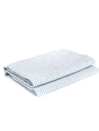 Striped Linen Towel Baby Blue And White