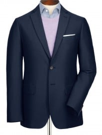 Navy Oxford Unstructured Classic Fit Jacket