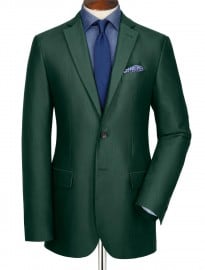 Green Oxford Unstructured Slim Fit Jacket