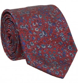 Liberty Print Red Phoebe Print Woven Silk Tie