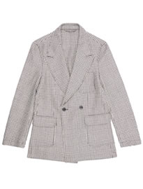 Double Breasted Urquhart Check Shirt Jacket