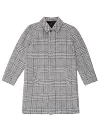 Raglan Car Coat - Grey/navy Tweed