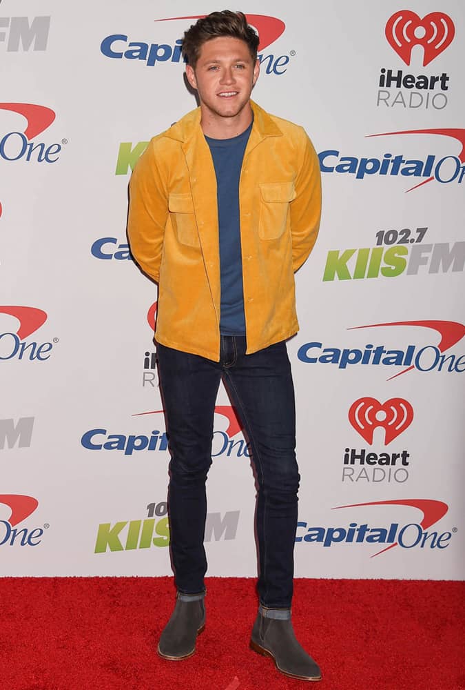 Niall Horan Wearing A Yellow Overshirt AT The KIIS FM Jingle Ball