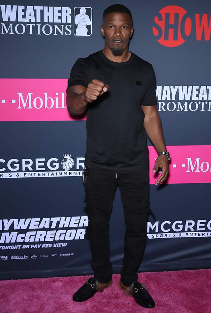 Jamie Foxx at the Mayweather-McGregor pre-event party