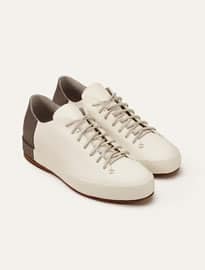Bi Color Low Leather White Grey